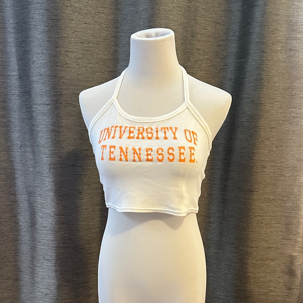 University of Tennessee White and Orange Crop Top